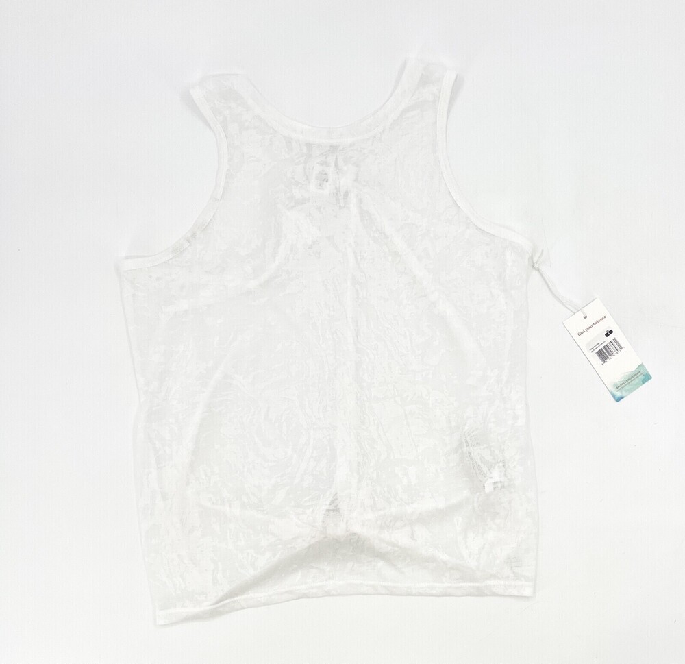 NEW Balance Collection Shirt Womens Small. White Sheer Sleeveless Pullover Strap